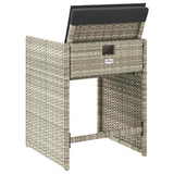 Garden Chairs with Cushions 4 pcs Light Grey Poly Rattan - Close-Up Angle