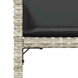 Garden Chairs with Cushions 4 pcs Light Grey Poly Rattan - Extra Image