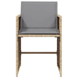 Garden Chairs with Cushions 4 pcs Mix Beige Poly Rattan