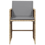 Garden Chairs with Cushions 4 pcs Mix Beige Poly Rattan - 45-Degree Angle