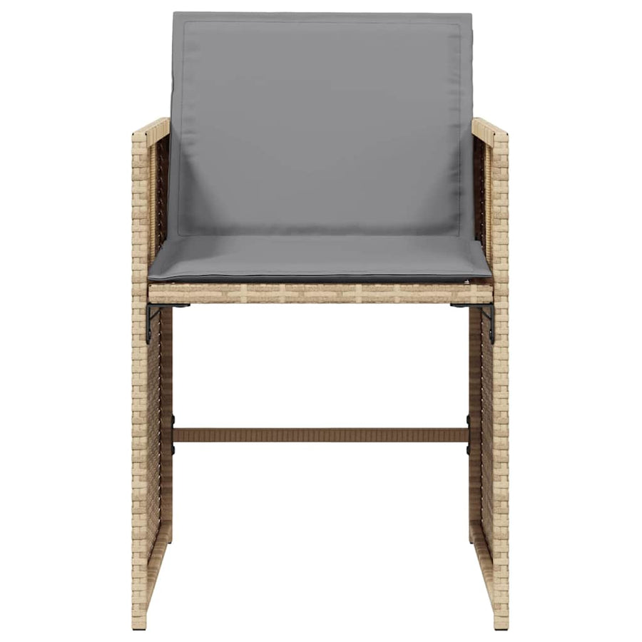 Garden Chairs with Cushions 4 pcs Mix Beige Poly Rattan