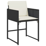 Garden Chairs with Cushions 4 pcs Black Poly Rattan - Top-Down View