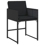 Garden Chairs with Cushions 4 pcs Black Poly Rattan