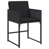 Garden Chairs with Cushions 4 pcs Black Poly Rattan - Top-Down View