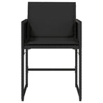 Garden Chairs with Cushions 4 pcs Black Poly Rattan