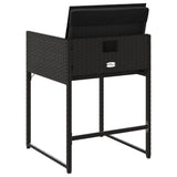 Garden Chairs with Cushions 4 pcs Black Poly Rattan - Close-Up Angle