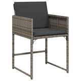 Garden Chairs with Cushions 4 pcs Grey Poly Rattan - Top-Down View