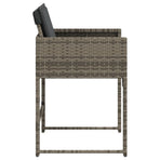Garden Chairs with Cushions 4 pcs Grey Poly Rattan