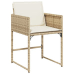 Garden Chairs with Cushions 4 pcs Beige Poly Rattan