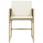 Garden Chairs with Cushions 4 pcs Beige Poly Rattan