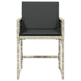 Garden Chairs with Cushions 4 pcs Light Grey Poly Rattan