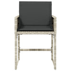 Garden Chairs with Cushions 4 pcs Light Grey Poly Rattan