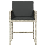 Garden Chairs with Cushions 4 pcs Light Grey Poly Rattan - 45-Degree Angle