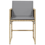 Garden Chairs with Cushions 4 pcs Mix Beige Poly Rattan - 45-Degree Angle