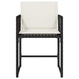 Garden Chairs with Cushions 4 pcs Black Poly Rattan