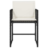 Garden Chairs with Cushions 4 pcs Black Poly Rattan - 45-Degree Angle