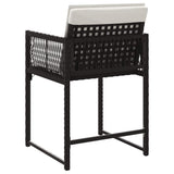 Garden Chairs with Cushions 4 pcs Black Poly Rattan - Close-Up Angle