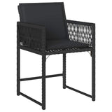 Garden Chairs with Cushions 4 pcs Black Poly Rattan - Top-Down View