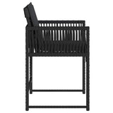 Garden Chairs with Cushions 4 pcs Black Poly Rattan