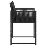 Garden Chairs with Cushions 4 pcs Black Poly Rattan