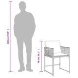 Garden Chairs with Cushions 4 pcs Black Poly Rattan - Extra Image