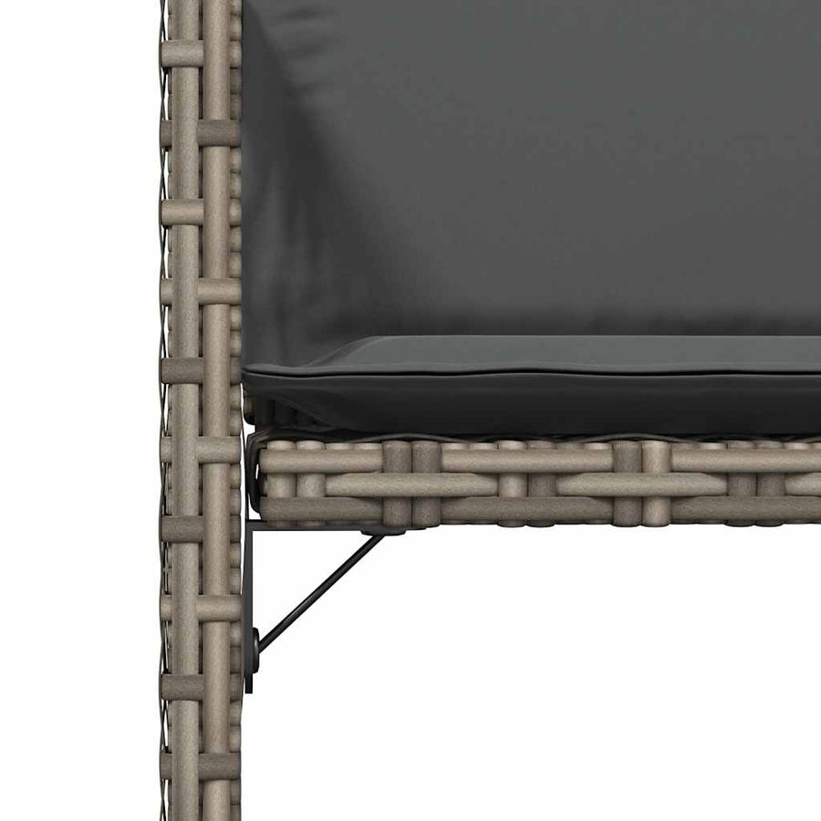 Garden Chairs with Cushions 4 pcs Grey Poly Rattan