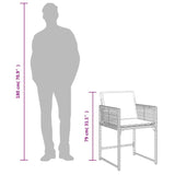 Garden Chairs with Cushions 4 pcs Grey Poly Rattan - Extra Image