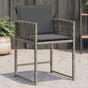 Garden Chairs with Cushions 4 pcs Grey Poly Rattan