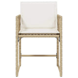 Garden Chairs with Cushions 4 pcs Beige Poly Rattan