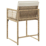 Garden Chairs with Cushions 4 pcs Beige Poly Rattan