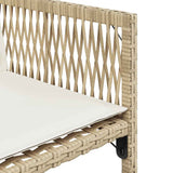 Garden Chairs with Cushions 4 pcs Beige Poly Rattan