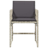Garden Chairs with Cushions 4 pcs Light Grey Poly Rattan