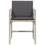 Garden Chairs with Cushions 4 pcs Light Grey Poly Rattan