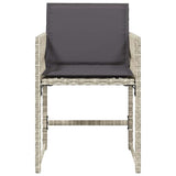 Garden Chairs with Cushions 4 pcs Light Grey Poly Rattan - 45-Degree Angle