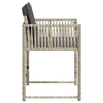 Garden Chairs with Cushions 4 pcs Light Grey Poly Rattan