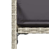 Garden Chairs with Cushions 4 pcs Light Grey Poly Rattan