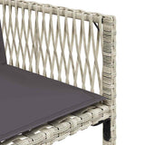 Garden Chairs with Cushions 4 pcs Light Grey Poly Rattan