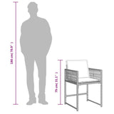 Garden Chairs with Cushions 4 pcs Light Grey Poly Rattan - Extra Image