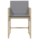 Garden Chairs with Cushions 4 pcs Mix Beige Poly Rattan