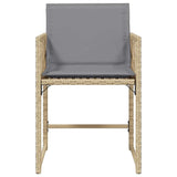 Garden Chairs with Cushions 4 pcs Mix Beige Poly Rattan - 45-Degree Angle