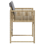 Garden Chairs with Cushions 4 pcs Mix Beige Poly Rattan