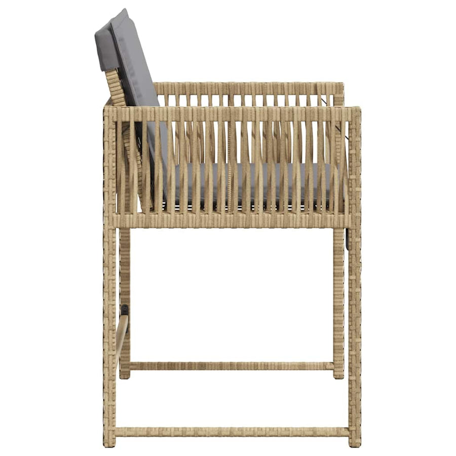 Garden Chairs with Cushions 4 pcs Mix Beige Poly Rattan