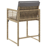 Garden Chairs with Cushions 4 pcs Mix Beige Poly Rattan