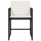 Garden Chairs with Cushions 4 pcs Black Poly Rattan