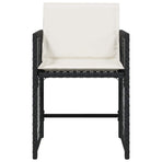 Garden Chairs with Cushions 4 pcs Black Poly Rattan