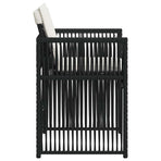 Garden Chairs with Cushions 4 pcs Black Poly Rattan