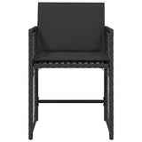 Garden Chairs with Cushions 4 pcs Black Poly Rattan