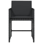 Garden Chairs with Cushions 4 pcs Black Poly Rattan