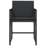 Garden Chairs with Cushions 4 pcs Black Poly Rattan - 45-Degree Angle