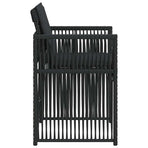Garden Chairs with Cushions 4 pcs Black Poly Rattan
